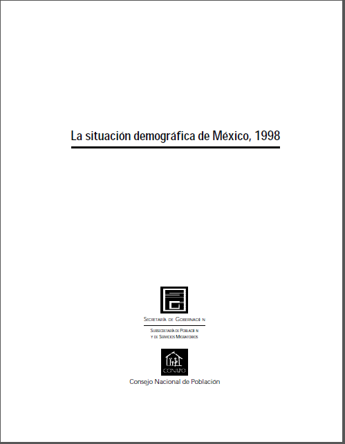 Portada de La situación demográfica de México 1998