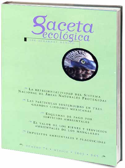 Portada de Gaceta ecológica 74