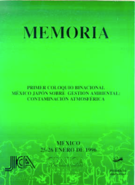 Portada de Primer coloquio binacional México-Japón sobre gestión ambiental: Contaminación atmosférica