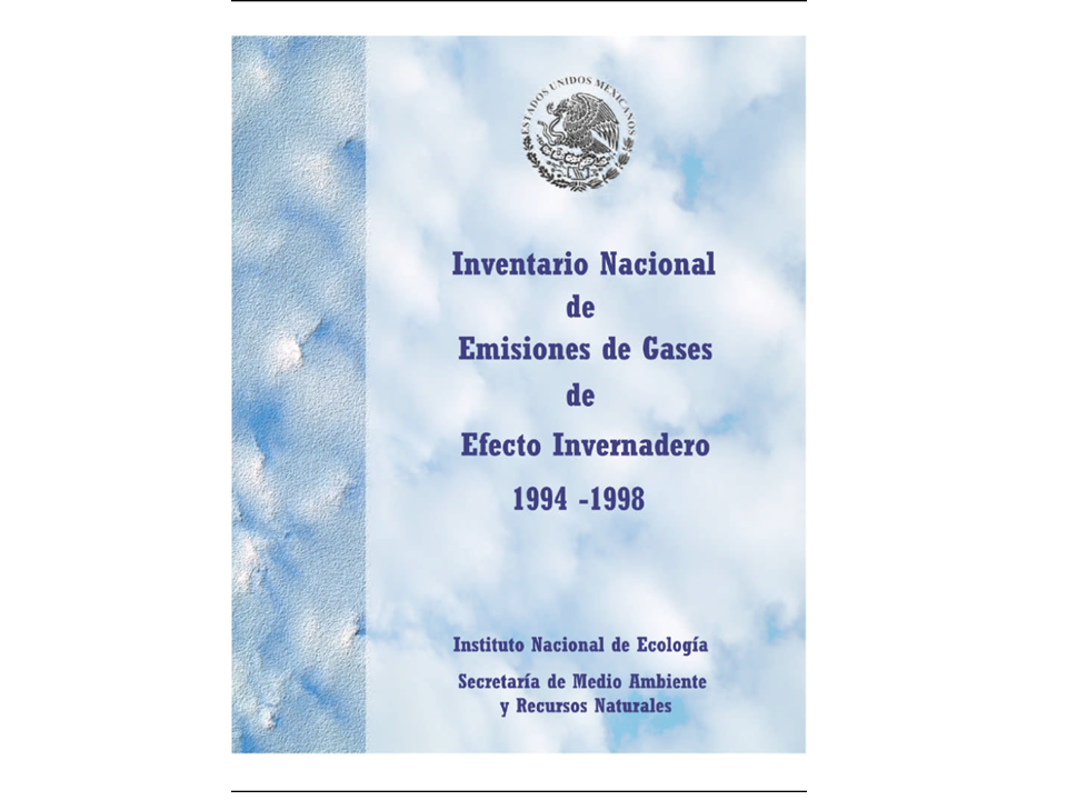 Portada de Inventario nacional de emisiones de gases de efecto invernadero 1994-1998