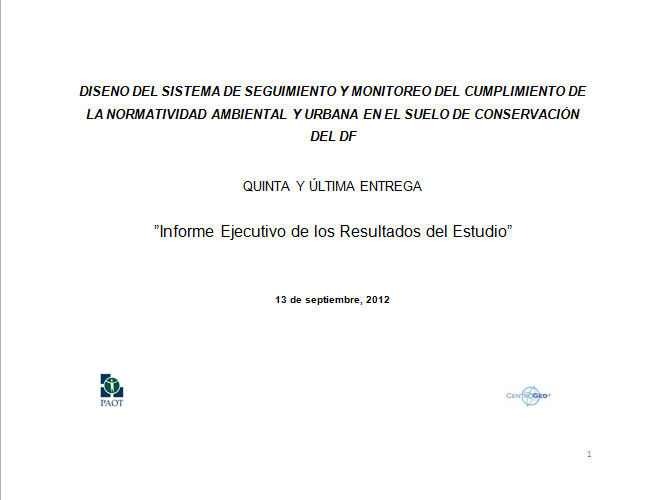 Portada de Diseño del sistema de seguimiento y monitoreo del cumplimiento de la normatividad ambiental y urbana en el suelo de conservación del DF 