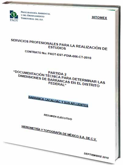 Portada de Documentación técnica para determinar las dimensiones de barrancas en el Distrito Federal