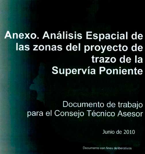 Portada de Análisis espacial de las zonas del proyecto de trazo de la Supervía Poniente