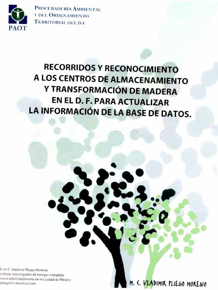 Portada de Recorridos y reconocimiento a los centros de almacenamiento y transformación de madera en el D.F. para actualizar la información de la base de datos