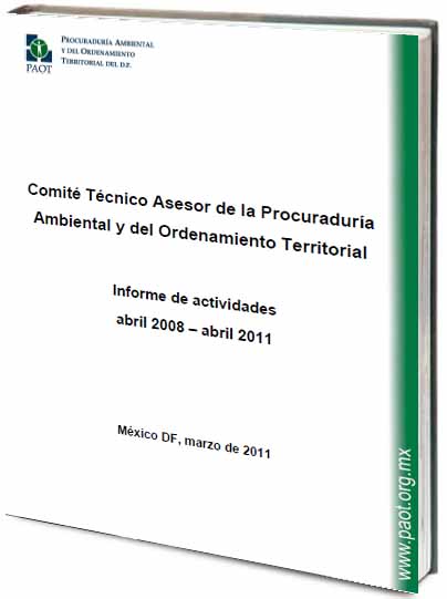 Portada de Informe de Actividades de la PAOT abril 2008 – abril 2011