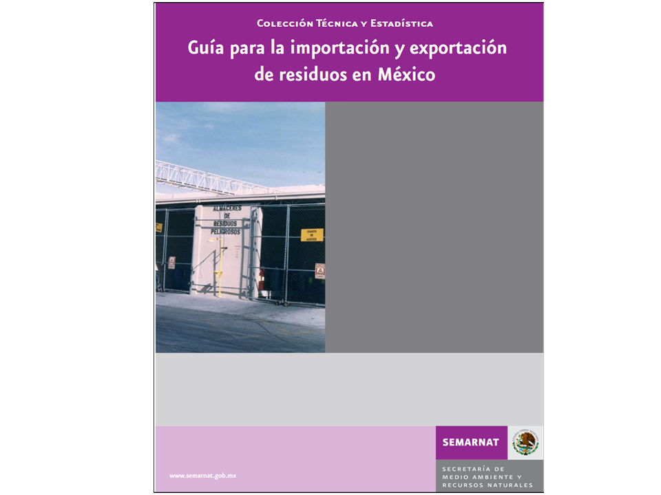 Portada de Guía para la importación y exportación de residuos en México 