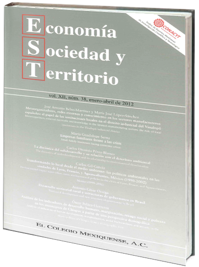 Portada de Economía, sociedad y territorio 