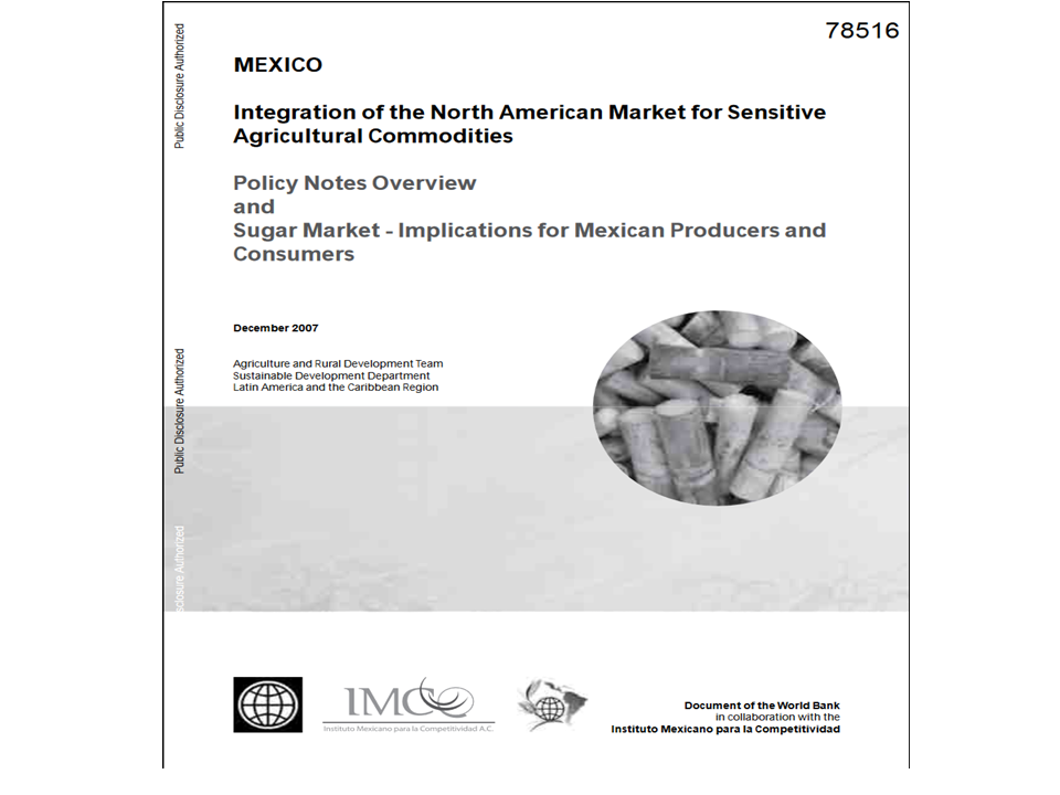 Portada de United Mexican states integration of the North American market for sensitive agricultural commodities